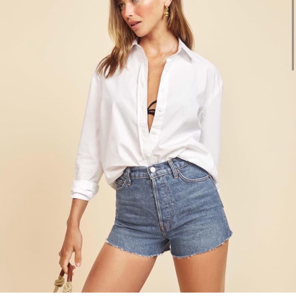 Reformation Blue Jean Shorts